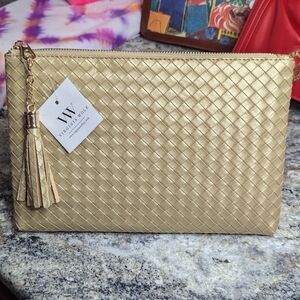 Virginia Wolf Large gold clutch